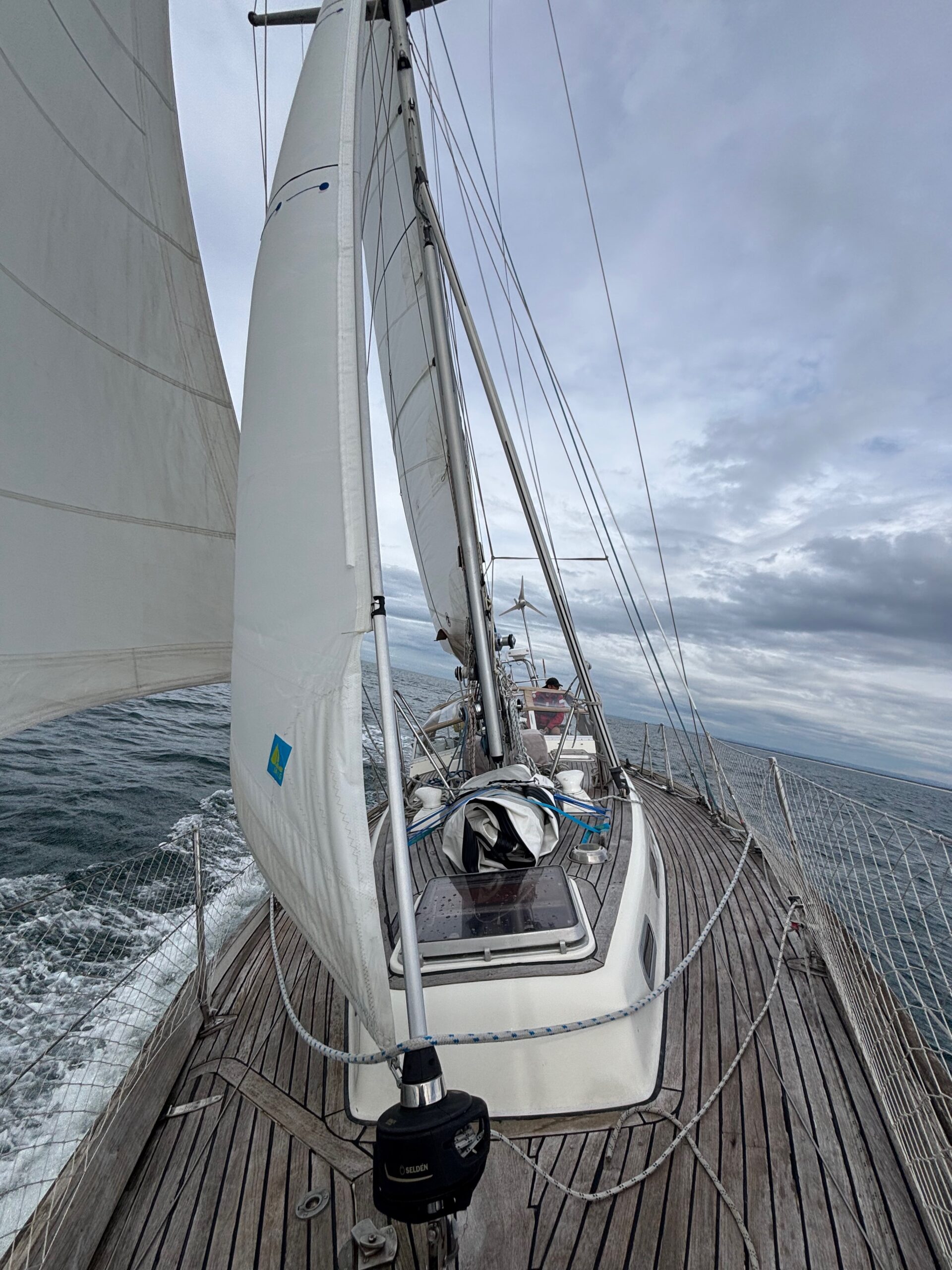 Looking aft from the bow of the boat