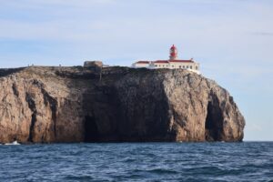 Sagres Lighthouse on top of the cliff