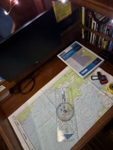 Chart on the chart table