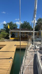 The customs dock in Jolly Harbour